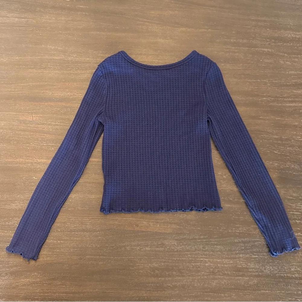 Justice Girls 6 Long Sleeve Navy Top